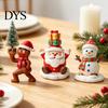 Vivid Christmas Collectibles for Display Resin Figurine, Cute Clay Style Santa Snowman Gingerbread Man Exquisite Craft Shelf Statue, Festive
