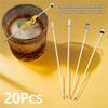 20Pcs Silver Color Martini Picks Long Handle Drink Stirring Sticks Durable Cocktail Skewers  Wedding