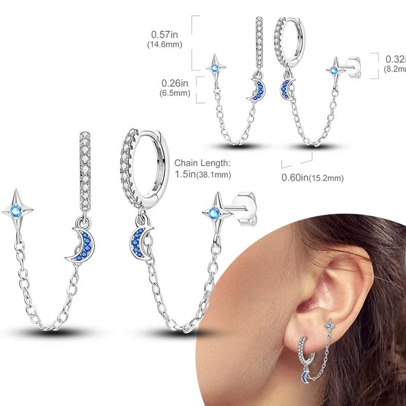 Women Earring 2025 Hot Sales 925 Silver Hoop Earrings Love Heart Butterfly Drop Earring Stud for Women Girls Party Jewelry Gifts