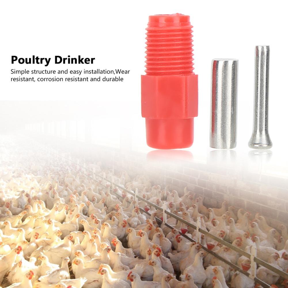 40pcs Plastic Poultry Waterer Red Drinking Nipple Easy Installation Farming Accessories Large Scale