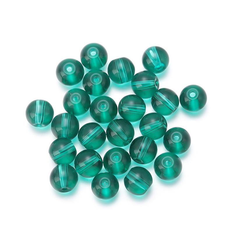 50 Stück Runde Glasperlen Bunt Transparent Glänzend Lose Perlen Für Schmuckherstellung DIY Basteln Halskette Armband Zubehör Großhande