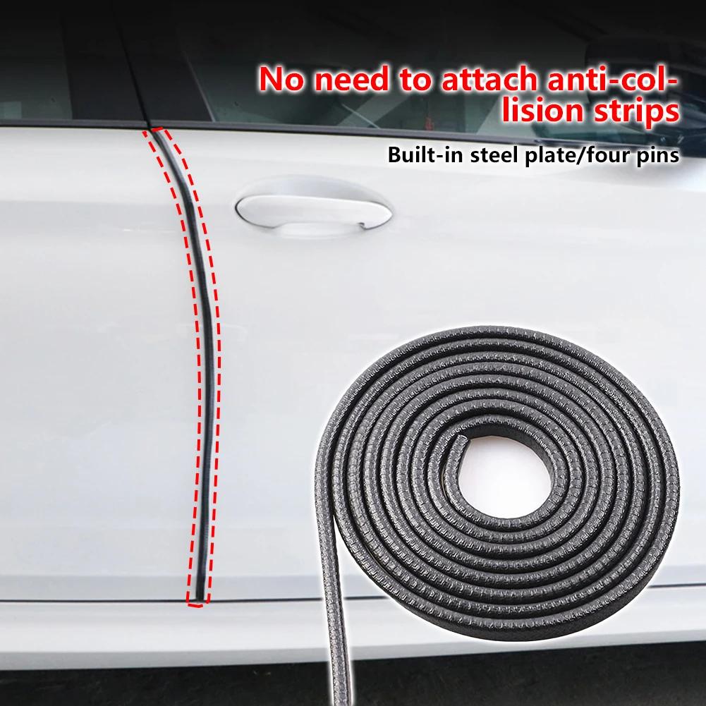 2/5M Car Door Anti Collision Strip with Steel Disc Bumper Trim Edge Scratch Protector Strip Sealing Guard Styling Car Decor