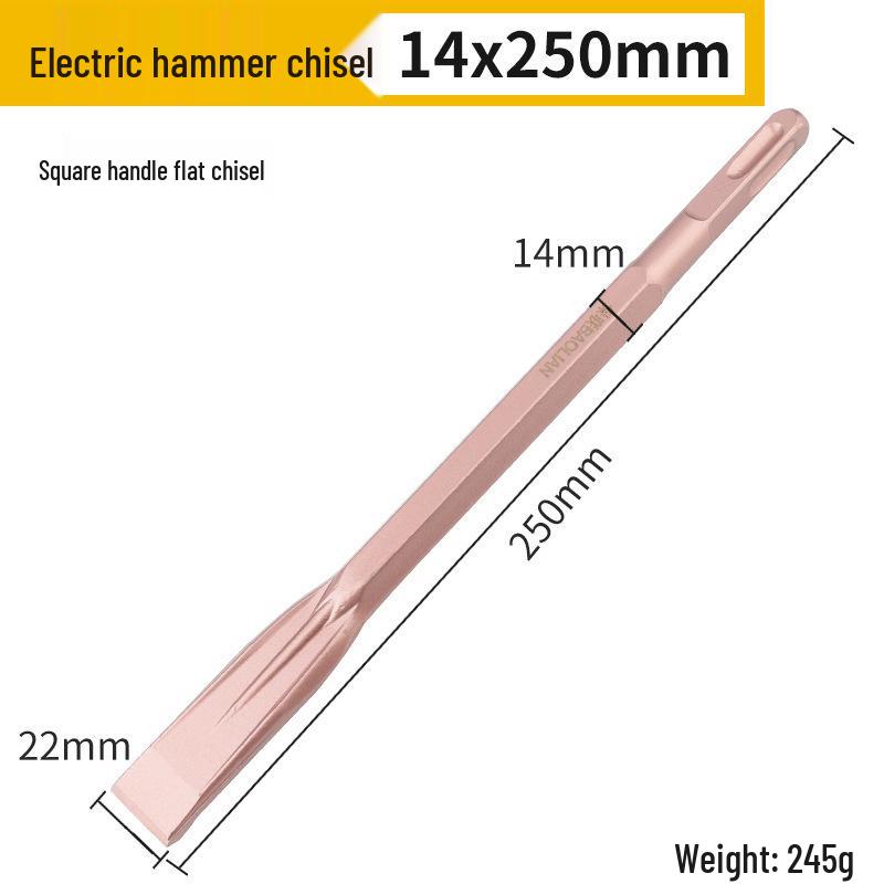 Electric Hammer Impact Drill Set: Square & Round Shank, Pointed & Flat Chisel, Pick Head, Shovel, U-Shaped Chisel, Slotting Drill for Concrete