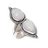 Natural Moonstone Gemstone Handmade 925 Sterling Silver Jewelry Ring Size 9 ETC-13962