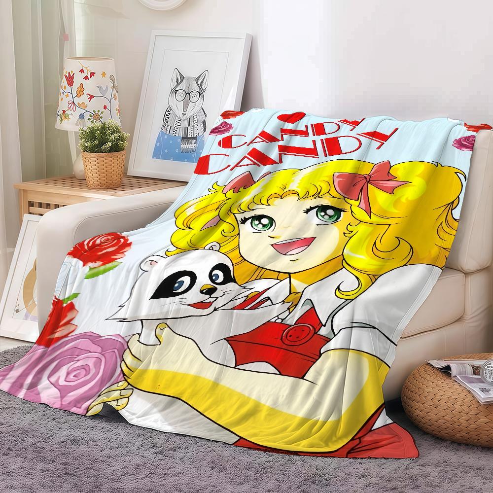 Lovely C-Candy Candy Girl Blanket Warm Soft Suitable For Bedroom Sofa Bed Living Room Office Travel Camping Gifts