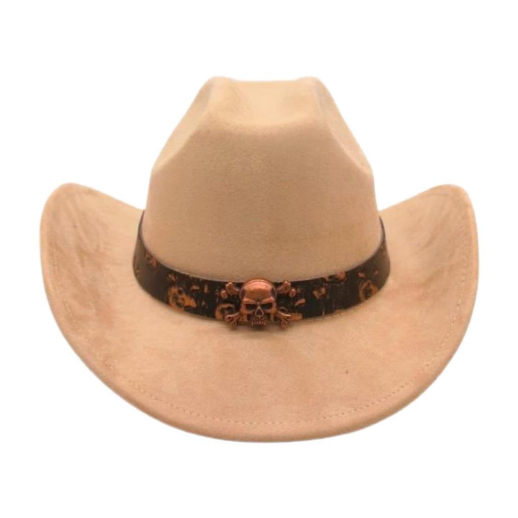 Foreign Trade  Tourism Top Hat Niche Western Cowboy Hat Niche Ethnic Style Skull Stage Dance Performance Hat