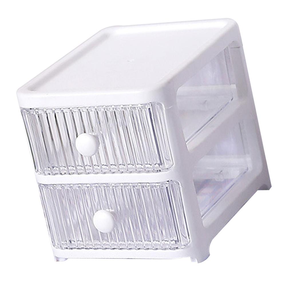 Scatola portaoggetti da scrivania con cassetti multistrato trasparente multifunzionale impilabile organizer da scrivania per casa camera da letto