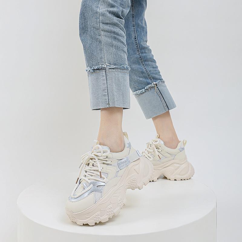 2025 spring new dad shoes women's popular platform heightening shoes fashionable retro sports shoes versatile casual women's shoes