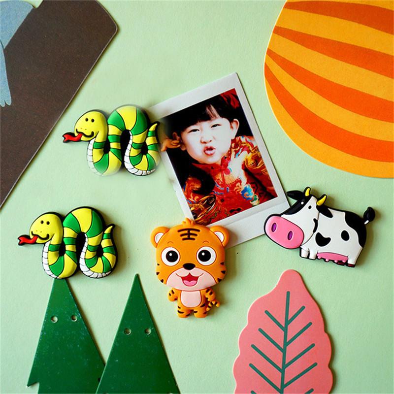 Moda drăguț din silicon Animal autocolant frigider PVC desene animate magnet frigorific copii puzzle cadou jucărie