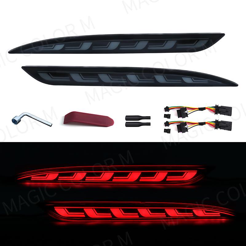 

Для Tesla Model 3 Model Y 2018 2019 2020 2021 2022 Светодиодный отражатель заднего бампера 3 функции стоп-сигнала Динамический противотуманный фонарь Красный дымчатый Model 3