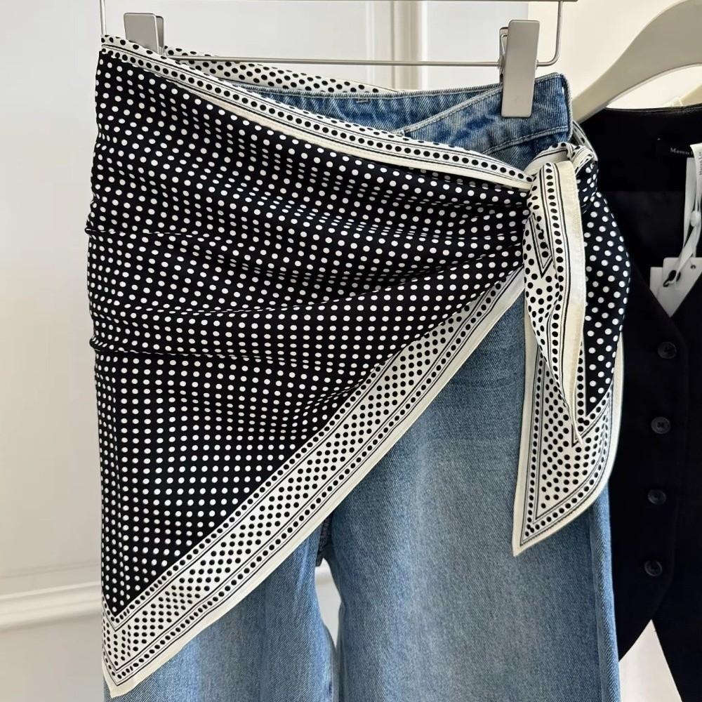 Matching Pants Floral Triangle Scarf Multi-functional Decorative Headscarf Waist Belt Summer
