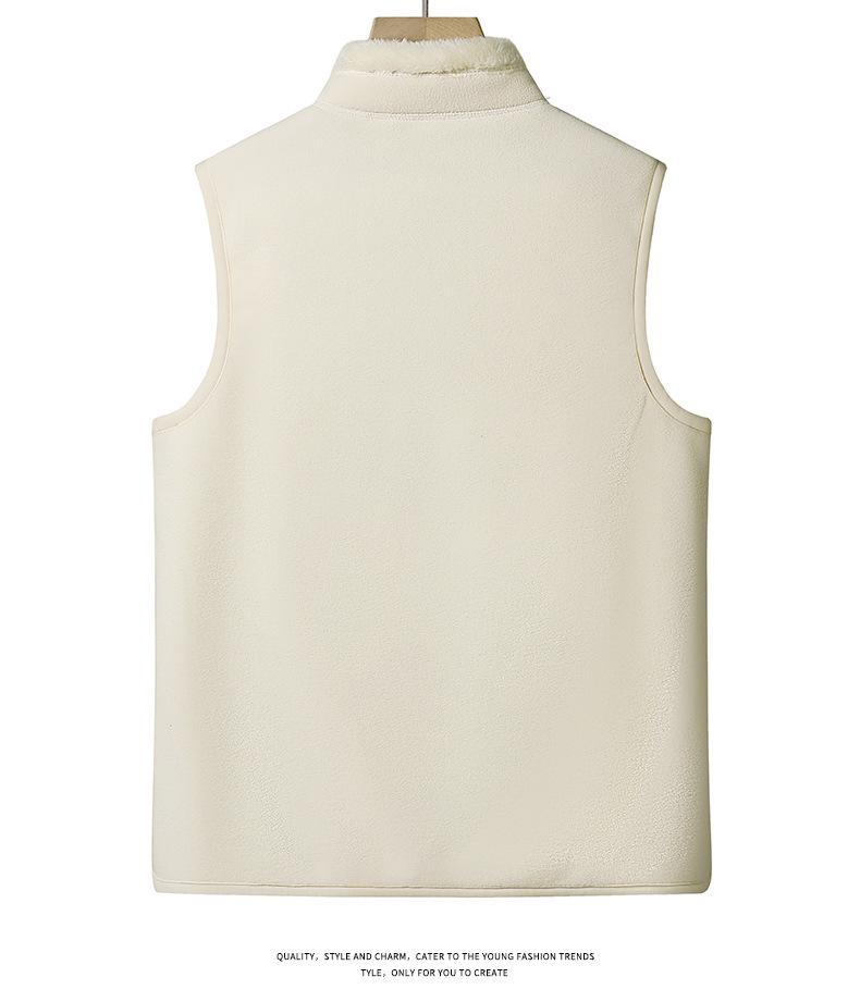 Thick Coral Fleece Couple Vests with Zipper Pockets – Warm and Stylish for Men and Women