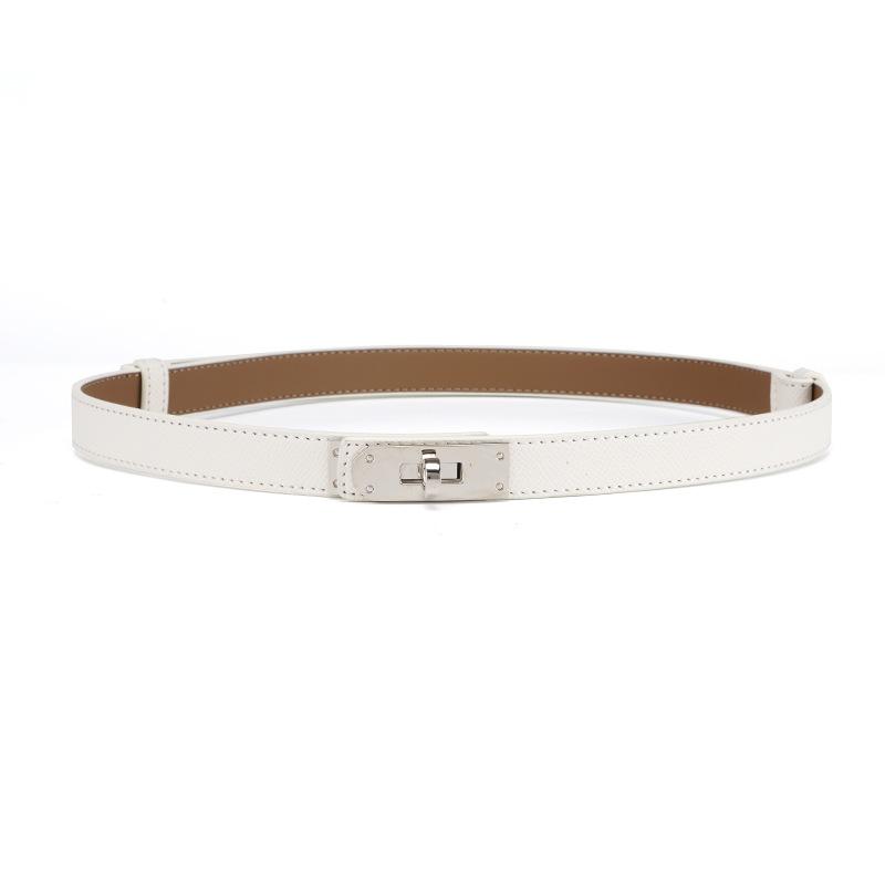 Ladies Belt, Double-Sided Leather High-Quality Waistband Thin Belt With Dress Decoration H Home Double Cowhide Belt Women