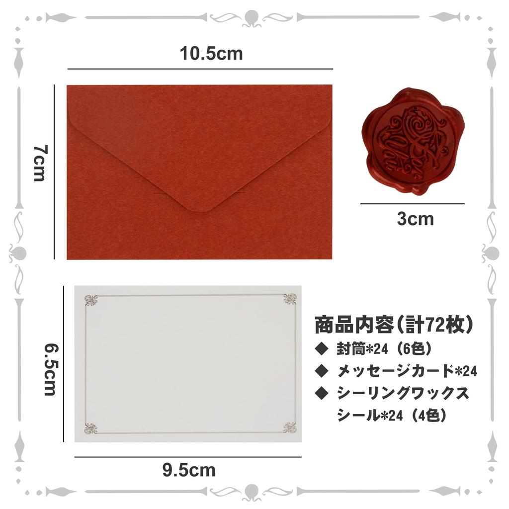 TEMLUM Message Thank You Mini Greeting 6 4 Sealing Wax Antique Wedding 72 Cards in Set Cards, Cards, Cards, Envelopes, Stickers, Style, Invitations,