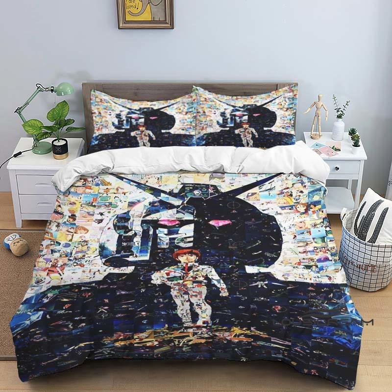 Cartoon/Anime Mobile Suit Gundam-Themed Printed Bedding Set: This soft and comfortable set includes a duvet cover and pillowcase