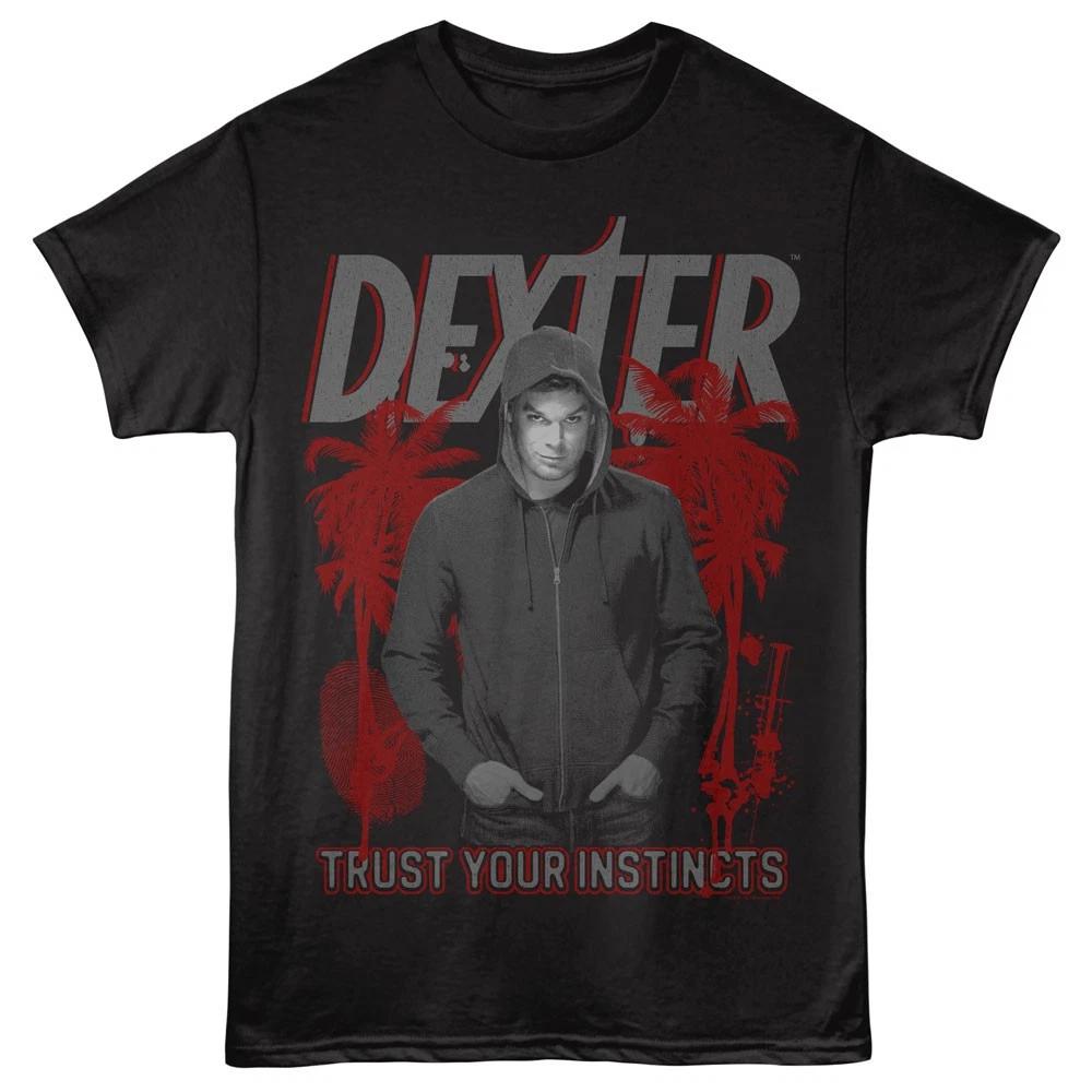 Dexter Crime Drama TV Trust Your Instincts Red Palm Background Men s T shirt 3XL