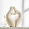 Ceramic Couple Figurines Vase Lover Heart Statue for Pampas Grass Nordic Abstract Home Living Room Bedroom Centerpiece Decor