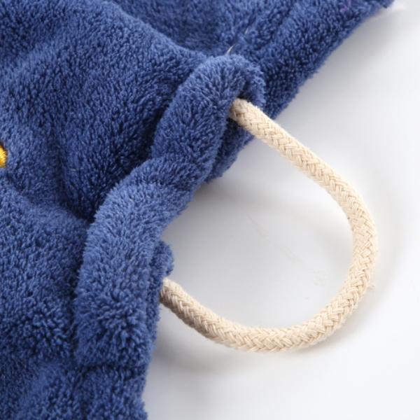 High Density Coral Velvet Cartoon Embroidery Hanging Towel Kitchen Cloth Handkerchief Absorbent Towel
