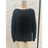 Knitted Sweater Temperament One Collar Lace Patchwork Sleeves Women's Solid Color Knitted Top