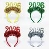 2026 Themed Fabric Hair Accessory Practical Headbands Glittering Numeric Design For Countdown Event Family Gatherings