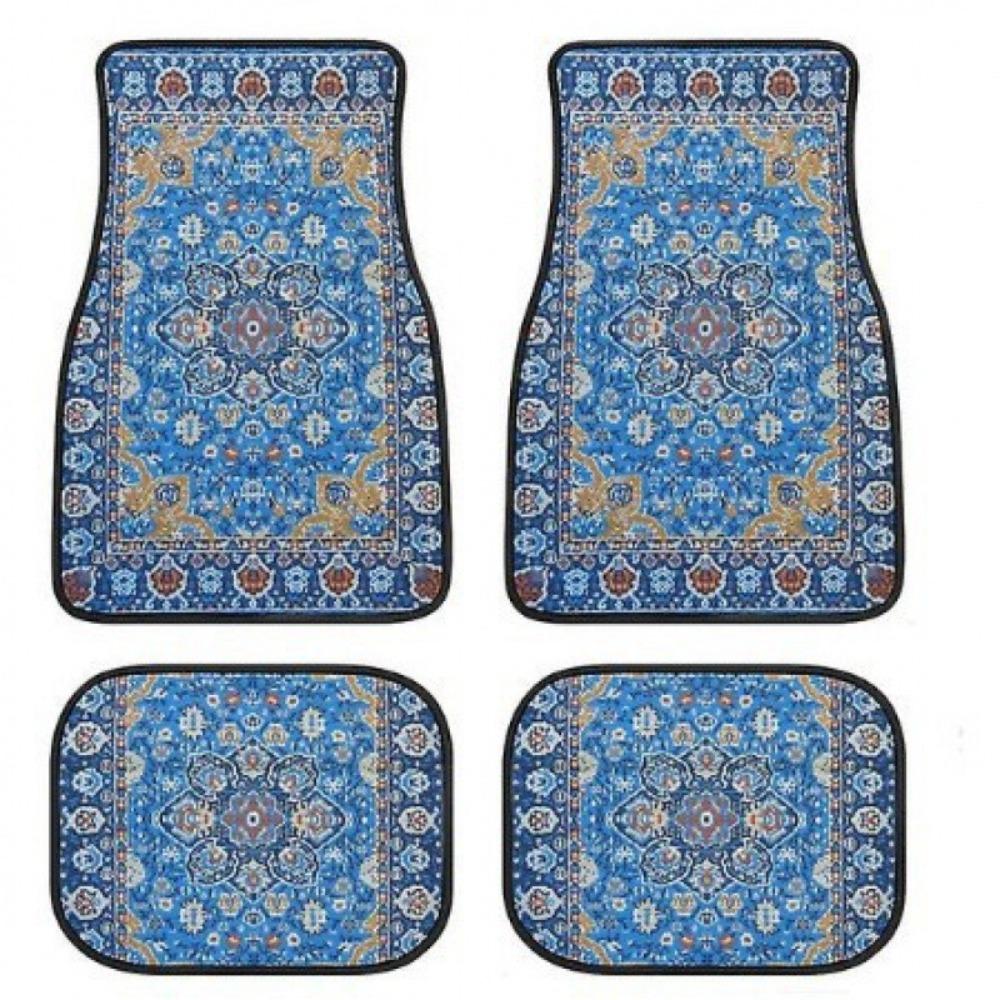 4Pcs Heavy Duty Persian Carpet Bohemian Car Floor Protector Rugs  for Front Rear Seats