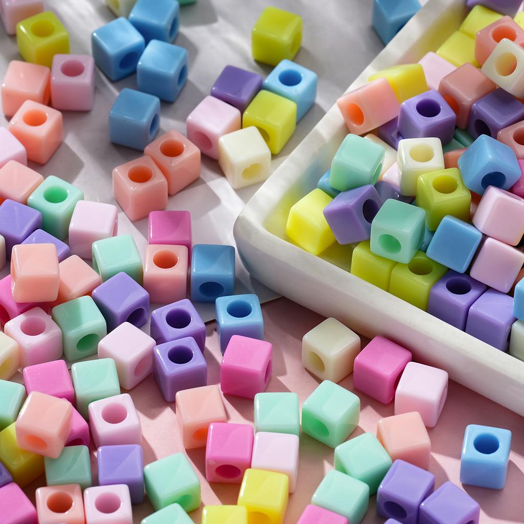 Acrylic 7mm Square Hole Beads Loose Beads Handmade DIY Jewelry Accessories
