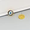 Fashion K Blue Devil'S Eye Necklace Circle Eye Earrings Simple Zircon Stud Earrings Premium Sense Earrings