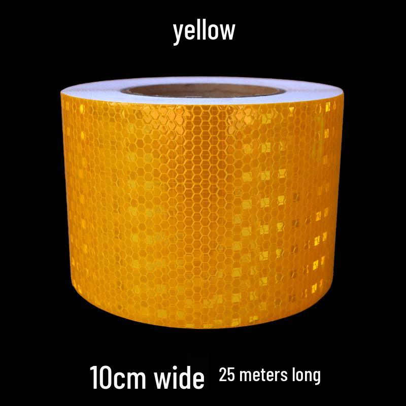 5cm Black Yellow Reflective Honeycomb Arrow Warning Tape Car Sticker
