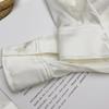Silk Satin White Shirt: Elegant Foreign Design, Spring 2025 Women's Fashion