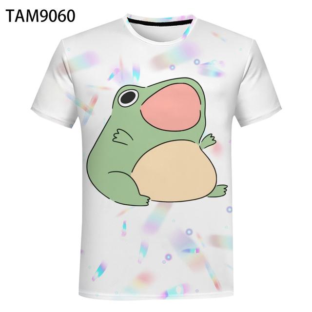 Evropská a americká nová personalizovaná řada Funny Frog 3D tisk Léto Pánské Dámské Tričko nadměrné velikosti Street Styl