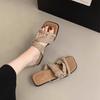 New Designer Woman Flat New Slippers Woven with Comfortable Women's Shoes Casual Bottom Slippers Women's Shoes 2025