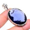 Lab Created African Amethyst Pendant 1.9" Silver Tone Oval Cut Gemstone Jewelry