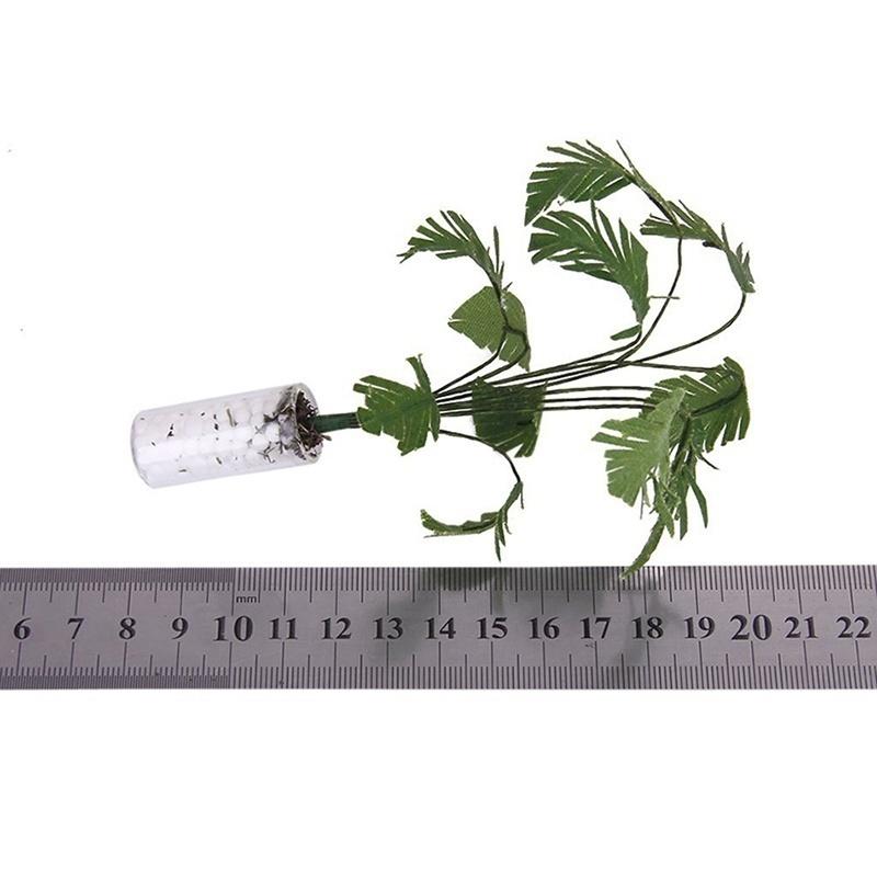 1/12 Green Banana Tree In White Bottle Miniature Dollhouse Garden Accessories