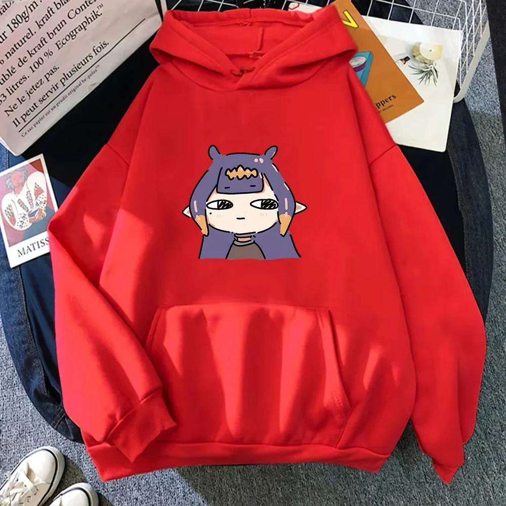 Ninomae Inanis Tako Anime Hoodie Winter Fleece Hoody Aesthetic Kawaii Women Clothes Oversized Graphic Sweatshirt