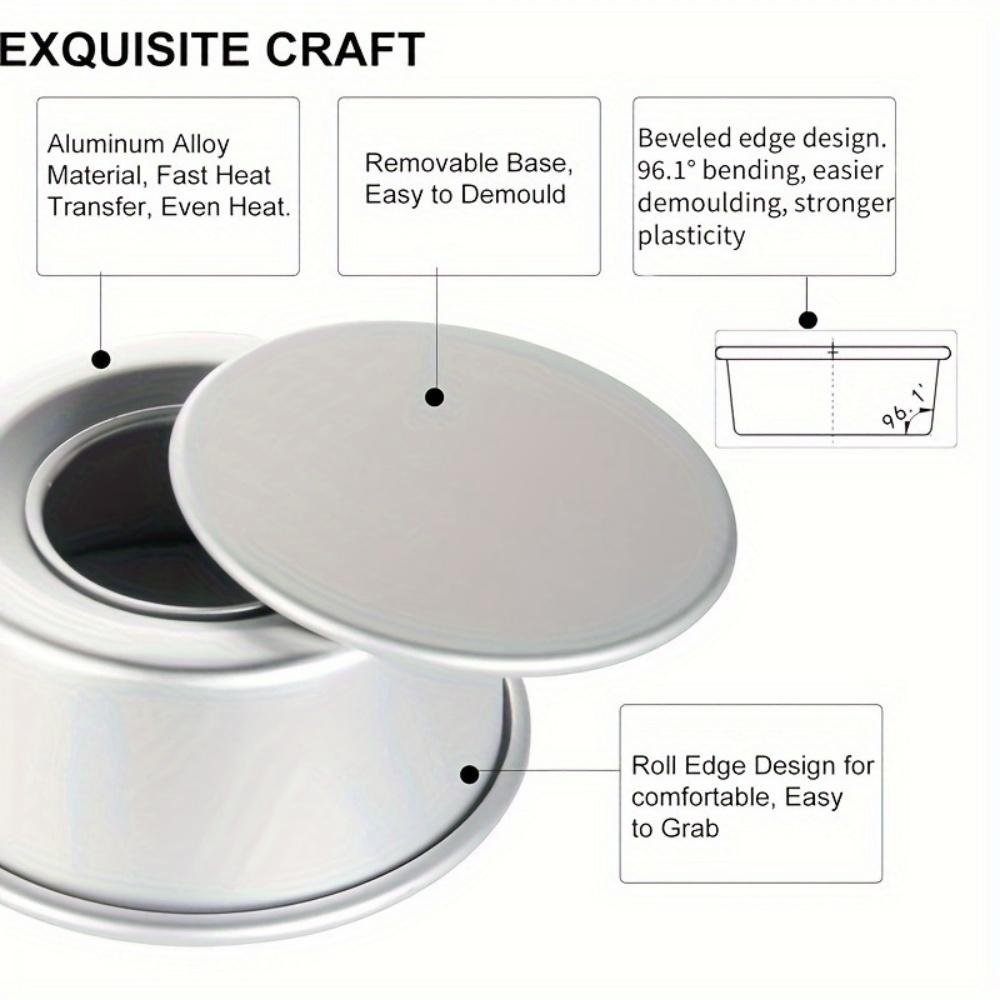 1/3pcs Round Aluminum Cake Molud with Removable Bottom 4/6/8/10inch Hard Anodized Aluminum Cake Mold Non-stick Cake Pan Bakeware