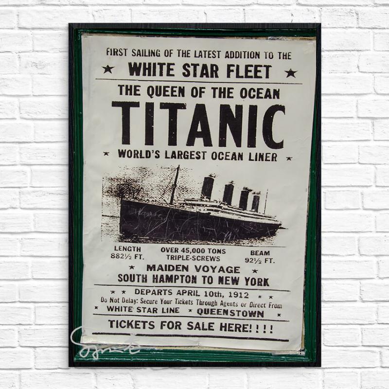 Titanic Ticketverkauf Werbung Fotos Drucke Poster Leinwand Poster Vintage Retro Wanddekoration Wandkunst Dekor für Home Bar