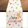 Happy Birthday Polka Dot Table Runner 2D Single Print Vibrant Durable Wrinkle Decoration Party Dinner Gathering Home Kitchen Use