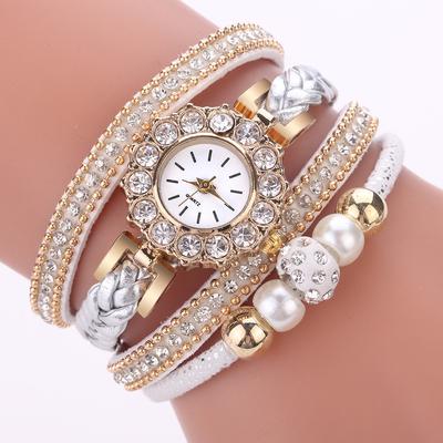 Dámské hodinky Módní Vintage Weave Wrap Quartz náramkový náramek pro dámy