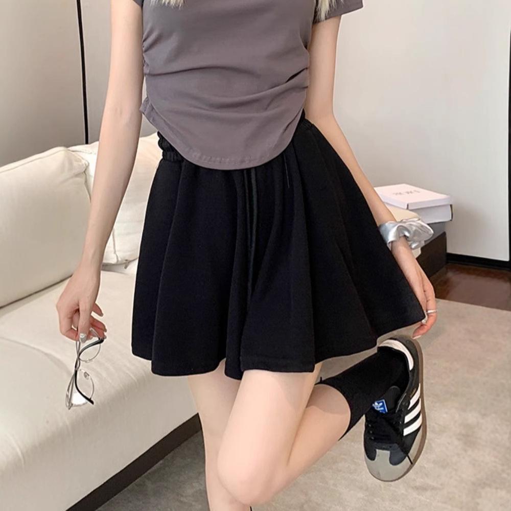 Women's Summer 2025 High-Waisted Wide-Leg Ballet Style Drawstring Shorts