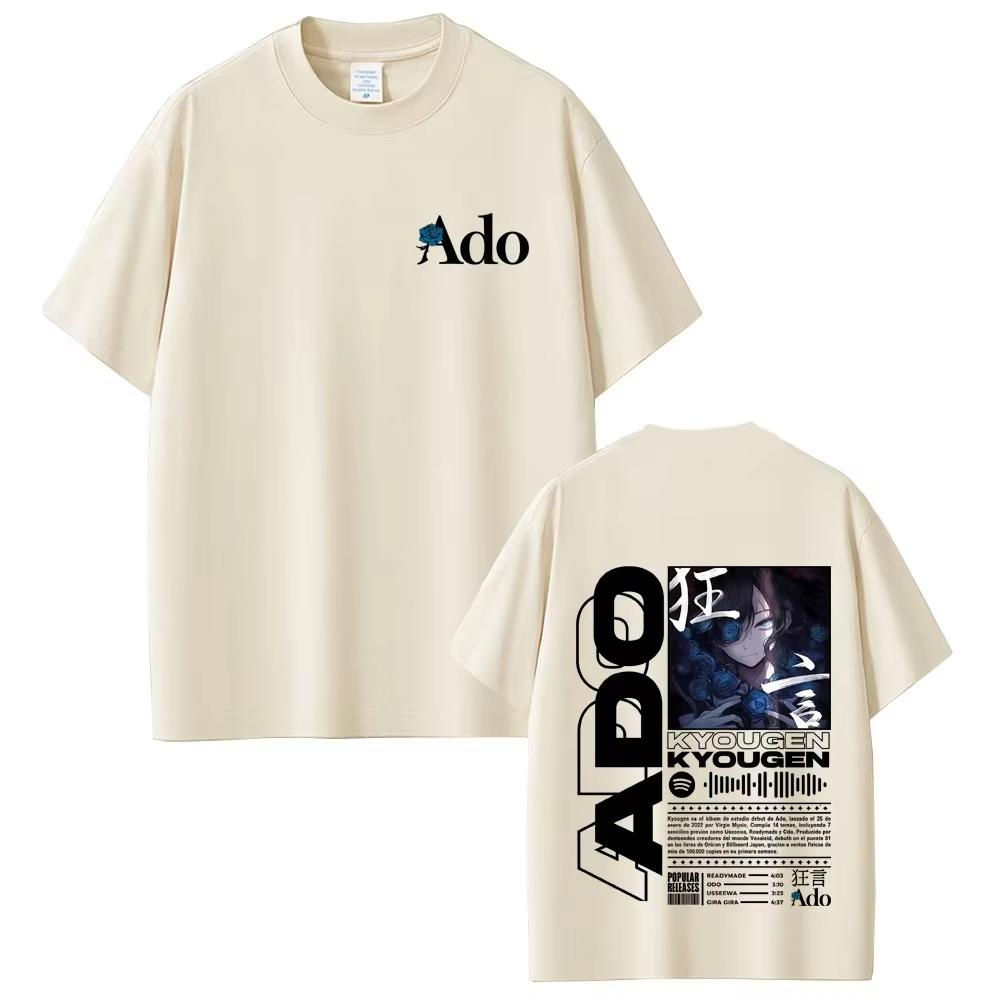 Limited Ado World Tour 2025 Hibana T Shirts Men Women Fashion Pop Music T-shirts Male Casual Cotton Vintage Tshirt Streetwears