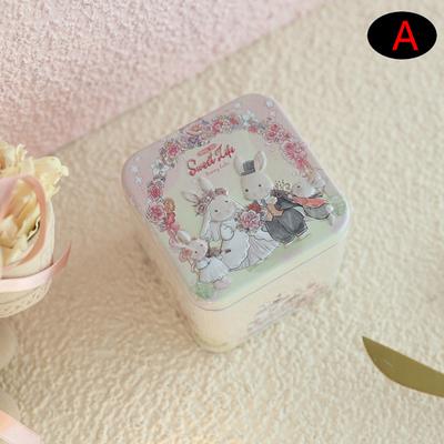 Ostern Quadratische Box Süßigkeitenbox Osterhase Aufdruck Blech Blechgehäuse Metallbox