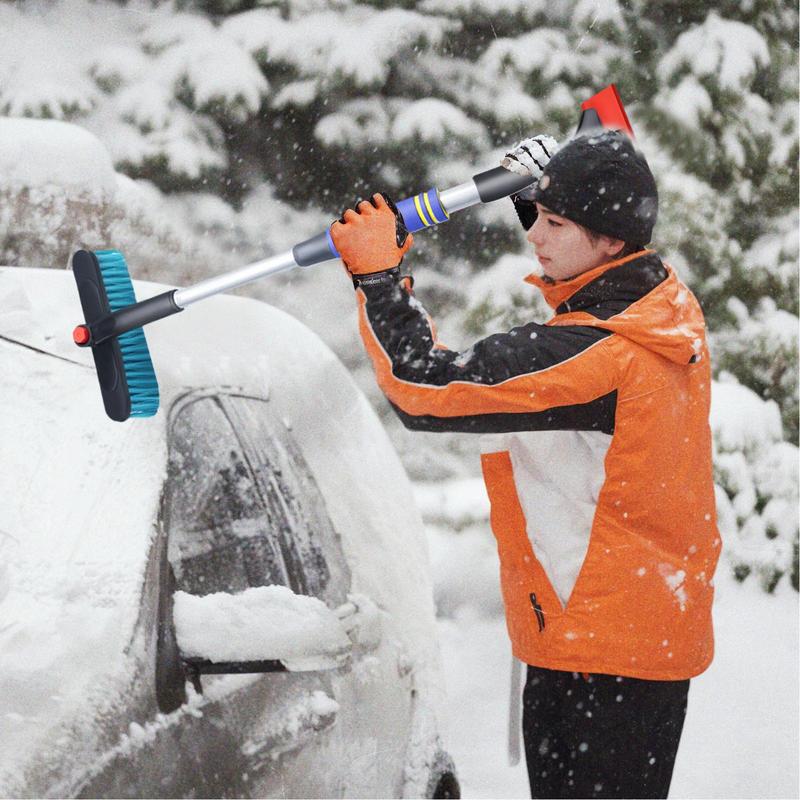 Ice Scraper For Car 360 Rotating Windshield Ice Scraper With Detachable Handle Flexible Snow Ice Scraper Practical Car Snow