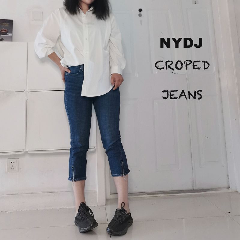 

off for 1 Piece, 50% off for 2 Pieces, Export USA Accessible Luxury N Home High Elasticity High Waist Cropped Slim-Fit Pants Feet Zipper Summer Denim NYDJ cropped pants foot zipper(D5Z1) 00p