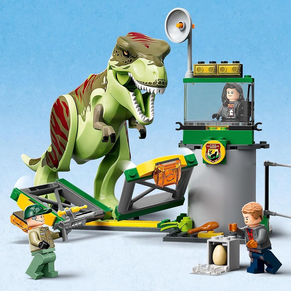 LEGO Jurassic World T-Rex Escape Building Toy for Kids Ages 4-6, Educational Blocks, Dinosaur Theme