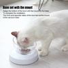 White 20 Degrees  Adjustable Cat Comfortable Feeding Food Bowl Bevel Connection Transparent Feeder Pet