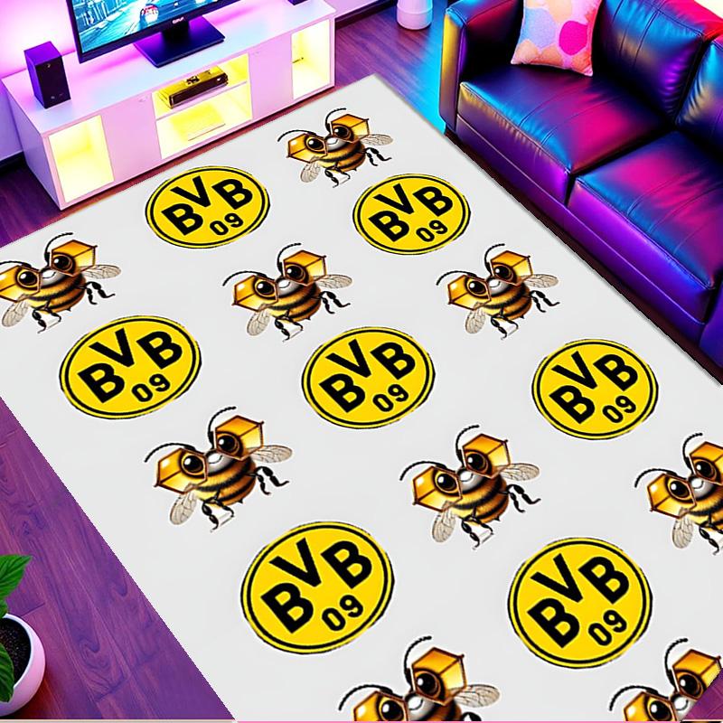 Borussia Dortmund Print Rug, Washable Floor Carpet, For Entryway Dorm Laundry Room Office Study, Home Decor Birthday Christmas Gift