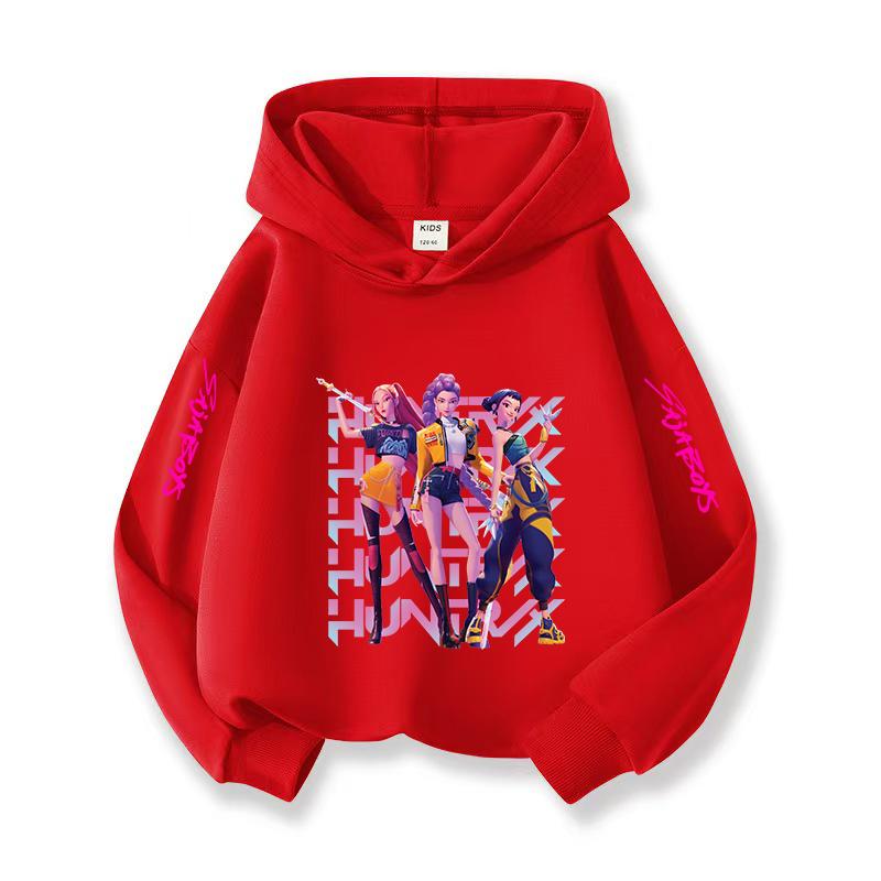 Kpop Christmas Leisure Children's Hoodie Halloween Korean Fashion Witch Hunting Fans Essential Girls'  Top