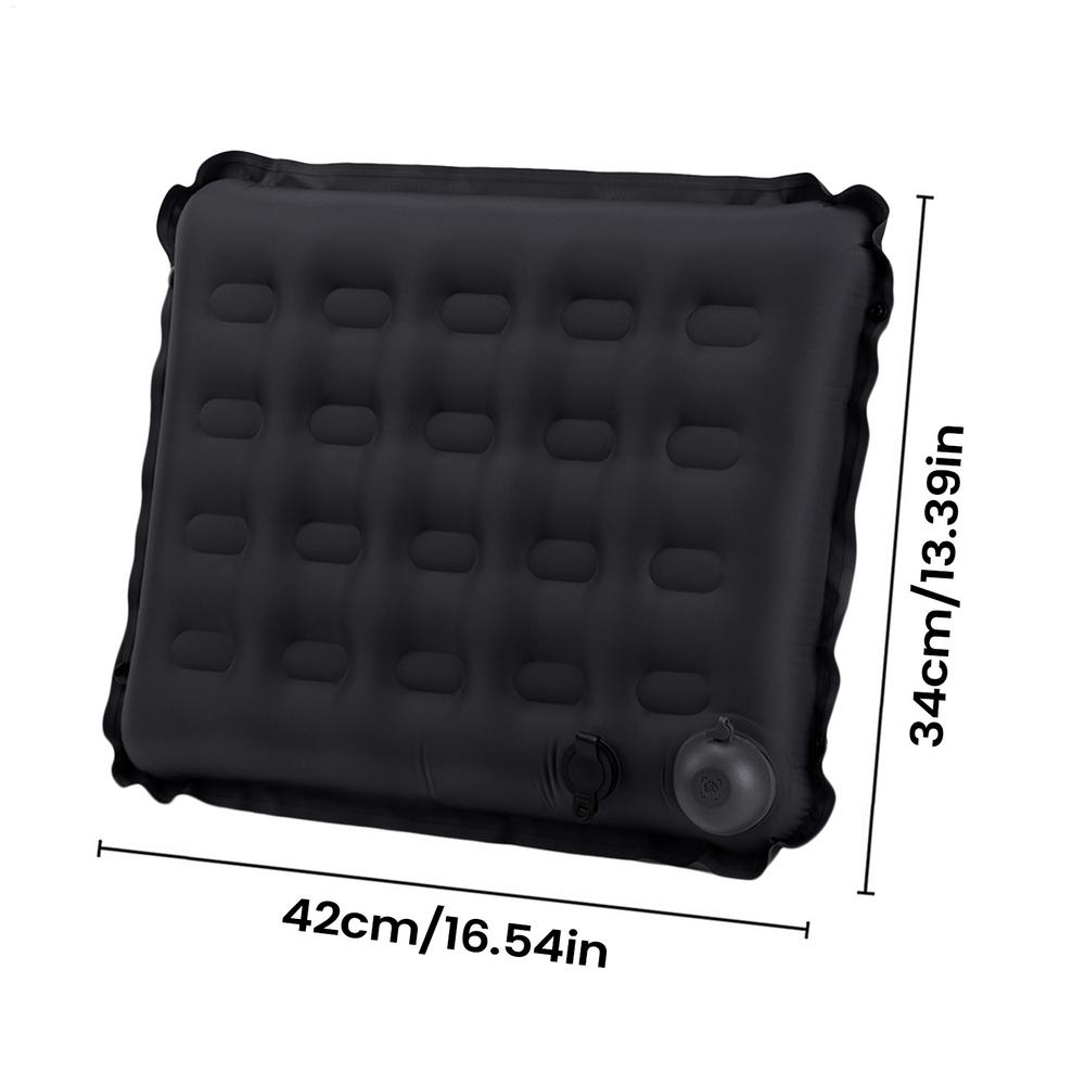 

Self-Inflating Stadium Seat Cushion With Reflective Strip & Back Support, Portable Blow Up Chair For Outdoor Sports Events Camp чёрный