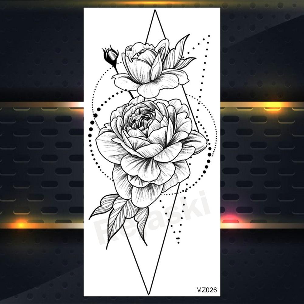 Adler Temporäre Tattoos für Männer Frauen Wolf Schwarz Tier Tattoo Tiger Wald Elch Geometrie Berg Fake Tatoo Skorpion Hände Arm