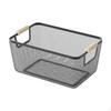 Mesh Container with Wooden Handles for Kitchen Organization And Vegetable Storage
